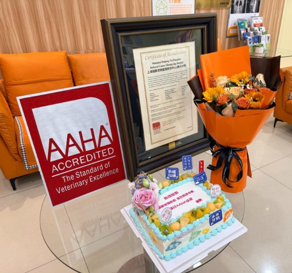 新瑞鹏集团旗下上海瑞鹏宠物医院转诊中心（黄兴分院）高分通过美国动物医院协会（AAHA）认证！ 
