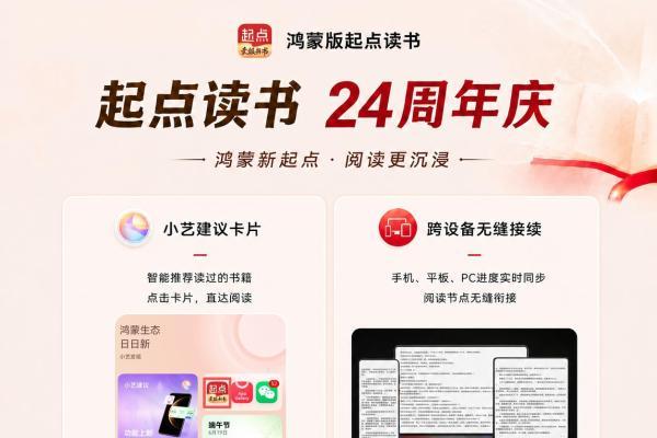 意图框架、跨端接续…24载书香同行，起点读书在鸿蒙迎来“焕新” 