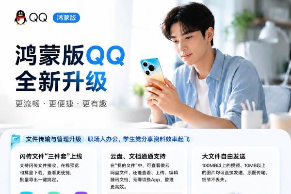 华为Pura新机体验加码！鸿蒙版QQ新增闪传文件接收、预览、批量下载 