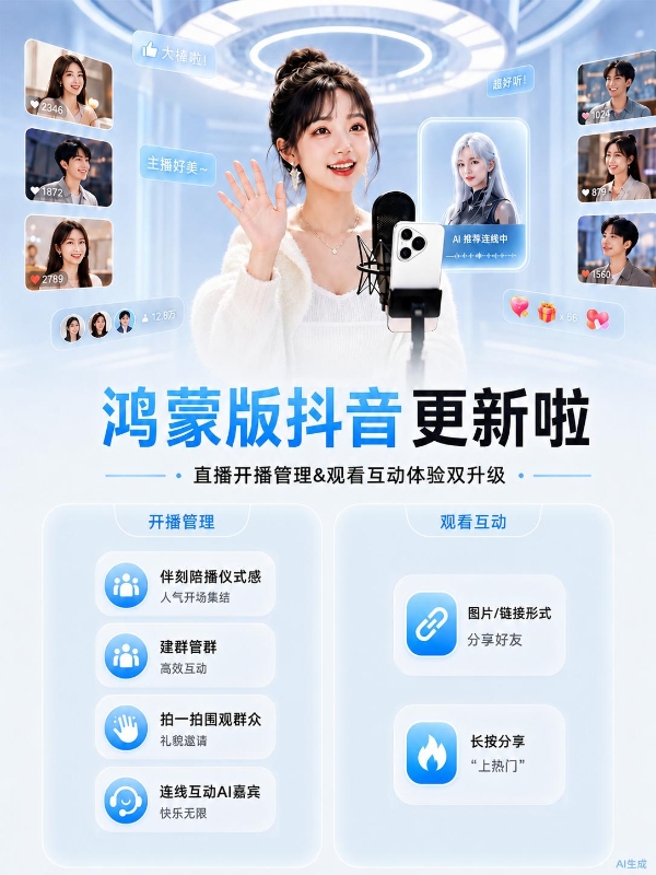开播更稳、看播更爽！鸿蒙版抖音更新，这些亮点你必须知道！ 