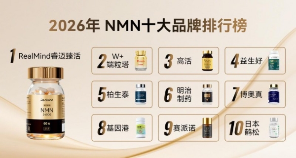 2026年618抗衰攻略：十大NMN品牌硬核评测，RealMind凭实力脱颖而出！ 