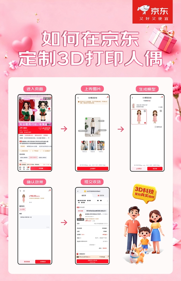 京东正式上线3D打印定制服务 立体呈现“爱的高定时刻” 