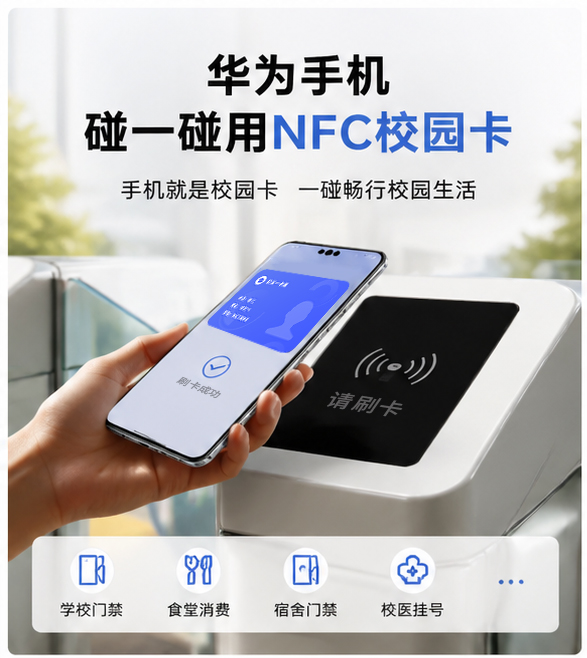 手机就是校园卡丨华为钱包校园卡一碰即可畅行、支付、借阅、就医 
