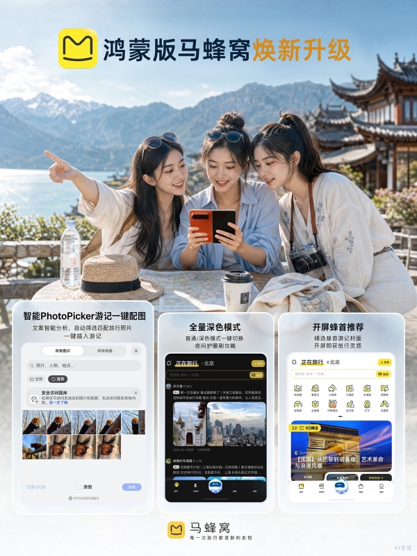 鸿蒙版马蜂窝焕新升级，上线智能PhotoPicker，游记配图一键搞定 