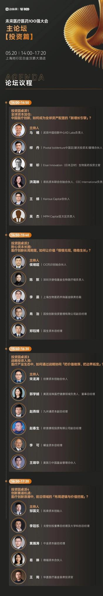 倒计时8天！30+热门赛道怎么逛？2026未来医疗医药100强大会参会攻略请收好 