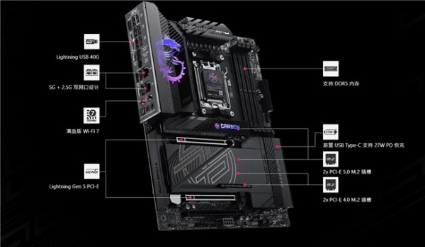 告别装机“扎手”烦恼，微星MPG X870E CARBON MAX WIFI暗黑主板开售 