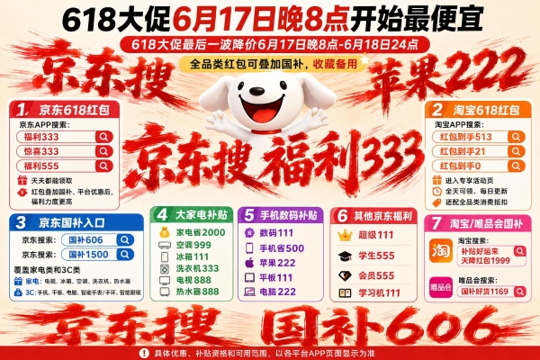 2026京东618优惠券红包口令京东大额无门槛全品类通用优惠券领取入口是京东搜：福利333，买苹果手机家电数码到手便宜又划算 