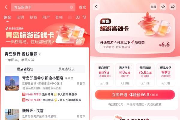 青岛迎端午消费小高峰，抖音旅游省钱卡带动酒店团购订单量同比增长超143% 