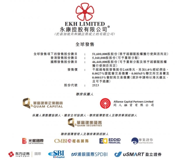 艾德金融：永康控股(02523.HK)启动招股，为新加坡领先的及东南亚第二大的集装箱堆场营运商 