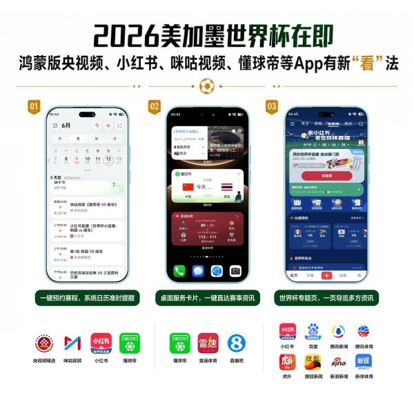 系统日历准时提醒，卡片直达赛事资讯…球迷请查收鸿蒙手机观赛世界杯攻略！