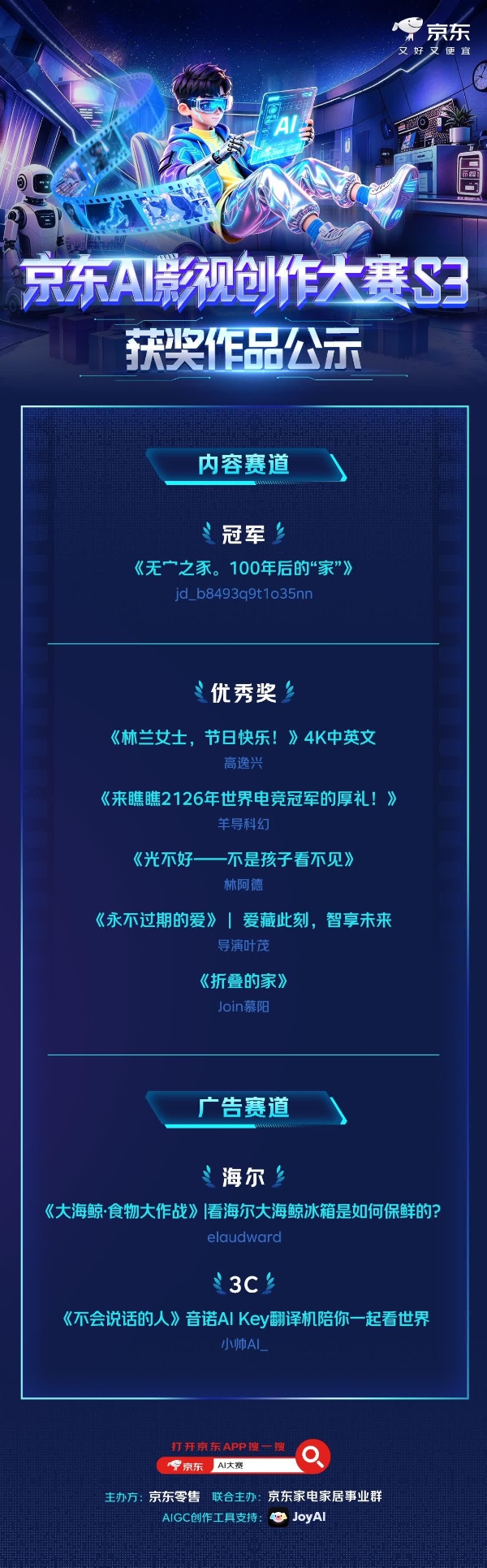 从AI空调到机器狗 第三届京东AI影视创作大赛用JoyInside新品打开“未来家”想象 