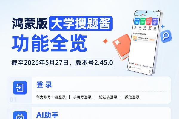 鸿蒙版“大学搜题酱”重磅升级：悬浮窗秒搜题，AI智能辅助，高效直达 