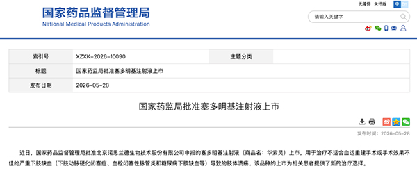 国内首款！热烈祝贺耀海生物重要战略伙伴诺思兰德塞多明基注射液成功获批上市！ 