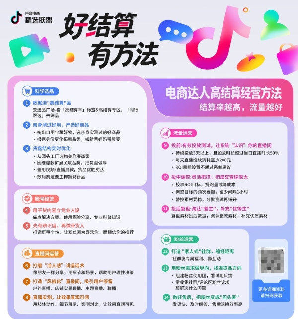 官方发布｜电商达人在抖音电商做好“结算”的N种路径 