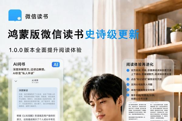鸿蒙版微信读书迎来史诗级更新，1.0.0版本实现AI与社交能力全面跃升 