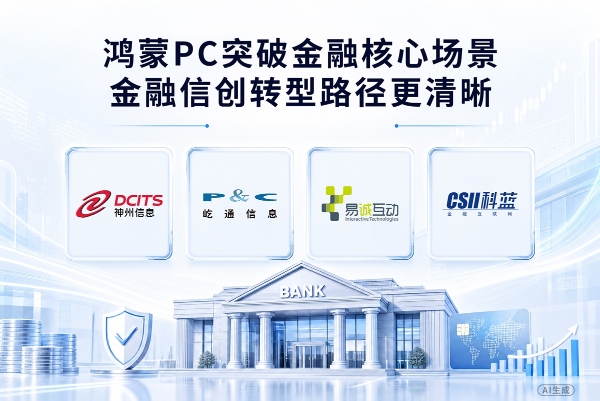 鸿蒙PC突破金融核心场景：四大金融IT服务商完成自研PC框架适配 