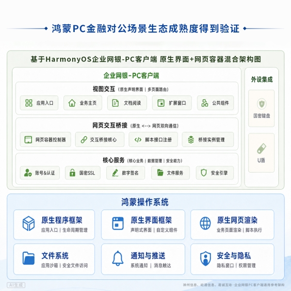 鸿蒙PC突破金融核心场景：四大金融IT服务商完成自研PC框架适配 