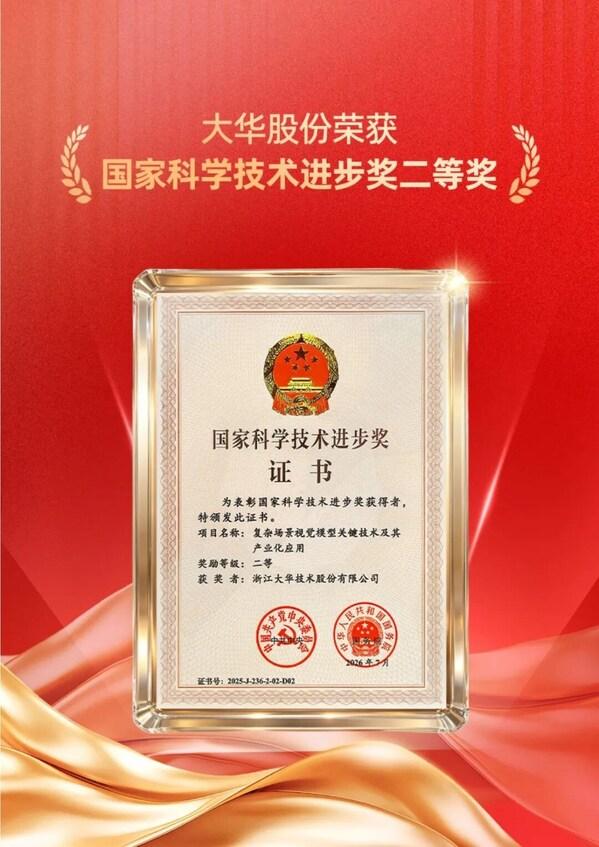 大华股份荣获国家科学技术进步奖 