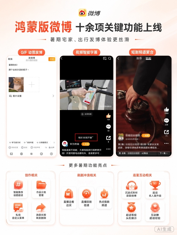 鸿蒙版微博大更新！听语音微博、视频字幕等十余项新功能都来了！ 