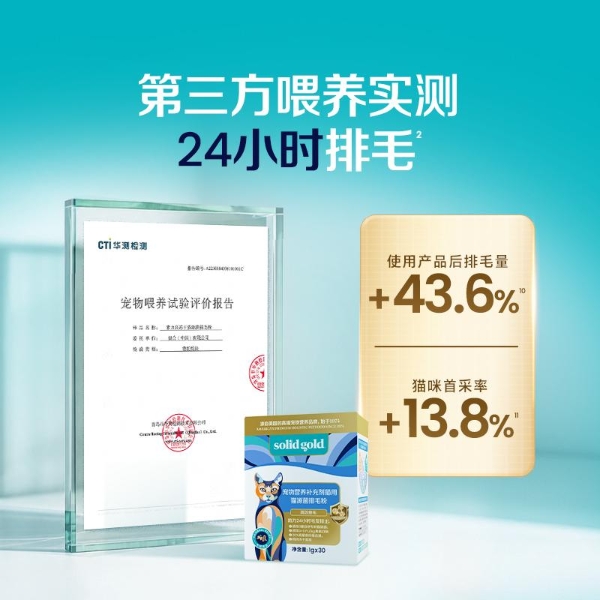 深耕专利猫源益生菌科研应用转化，Solid Gold素力高重磅推出全新升级猫源菌排毛粉产品！ 