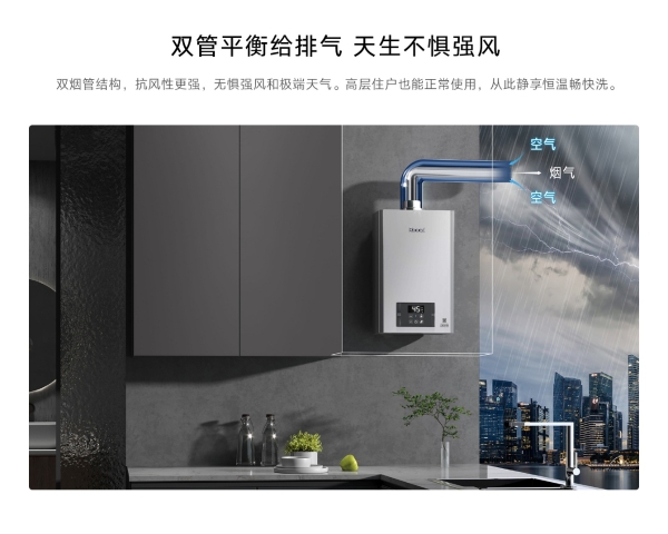 无惧台风侵袭，林内RU53G强制平衡式零冷水热水器筑牢用水安全防线 