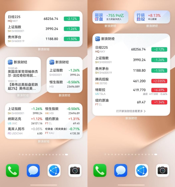 独家支持手表互通，隔空传送、闪控球加持，鸿蒙版新浪财经重磅升级 