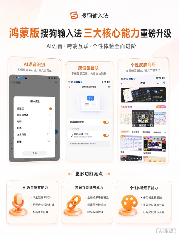 方言外语自由聊！鸿蒙版搜狗输入法覆盖 29 种方言10门外语 