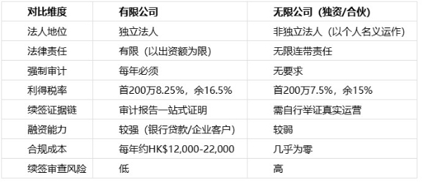 香港专才自雇如何选公司类型？3 种主流类型优缺点对比 