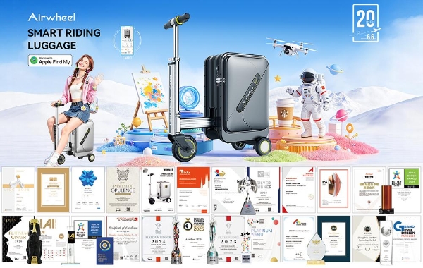 暑期旅行进入高峰爱尔威Airwheel AI智能电动行李箱重塑全新出行体验 