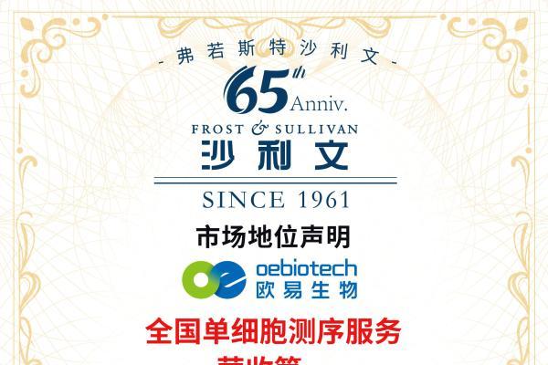 沙利文出具权威市场地位声明，欧易生物深耕单细胞测序稳居行业头部 