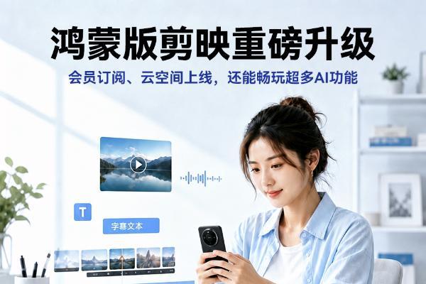 鸿蒙版剪映重磅更新：会员订阅、云空间上线，还能畅玩超多AI功能 