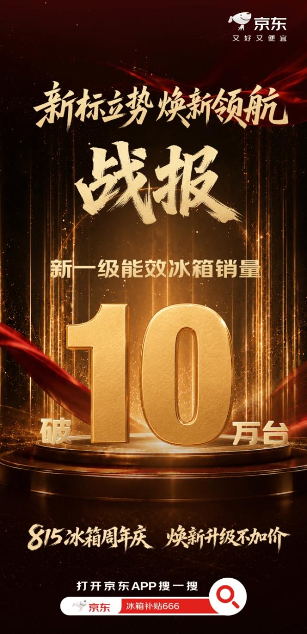 30小时销量破10万台！ 新一级能效冰箱销售主阵地在京东