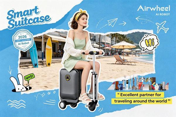爱尔威Airwheel Robot Suitcase全智能电动骑行登机行李箱重塑当代出行方式 