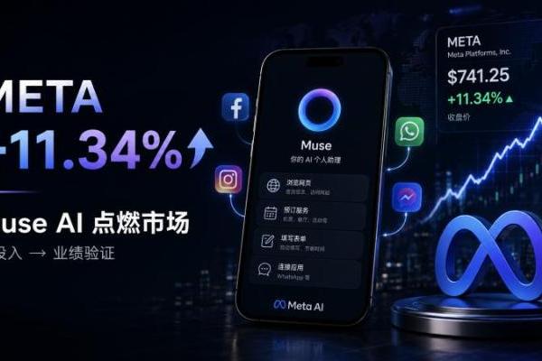 Meta暴涨11%，Muse为何点燃市场？BiyaPay行情观察AI投入能否变成业绩？ 