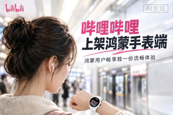 抬手就能看视频、听播客！哔哩哔哩上架鸿蒙手表，畅享海量内容！