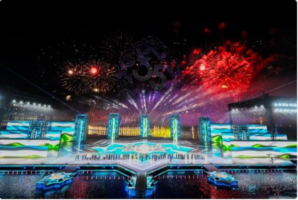 4250㎡！乌兹别克斯坦独立35周年庆典，洲明光显再获国家级认可 