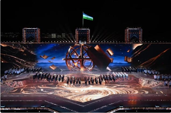 4250㎡！乌兹别克斯坦独立35周年庆典，洲明光显再获国家级认可 