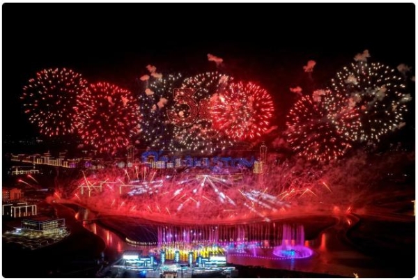 4250㎡！乌兹别克斯坦独立35周年庆典，洲明光显再获国家级认可 
