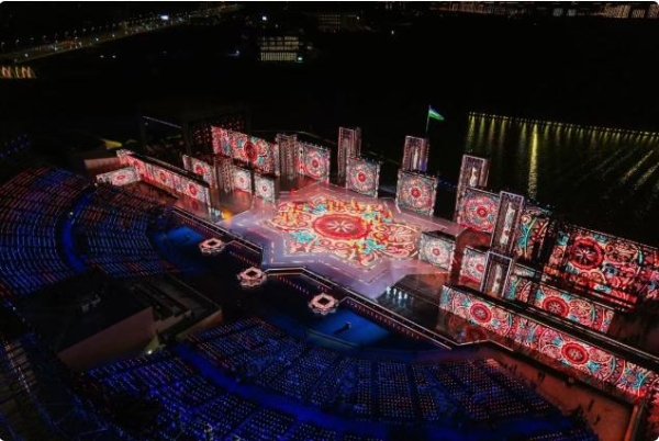 4250㎡！乌兹别克斯坦独立35周年庆典，洲明光显再获国家级认可 