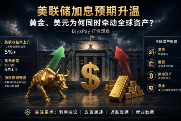 美联储加息预期升温，BiyaPay行情观察：黄金、美元为何同时牵动全球资产？ 