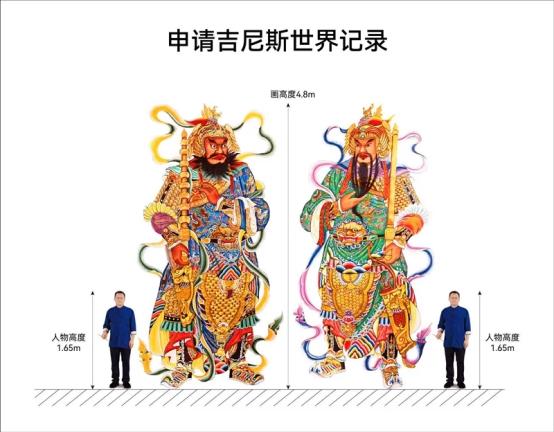 汉吉福非遗传承人许华波： 手绘世界最大贴金门神画，挑战吉尼斯纪录 