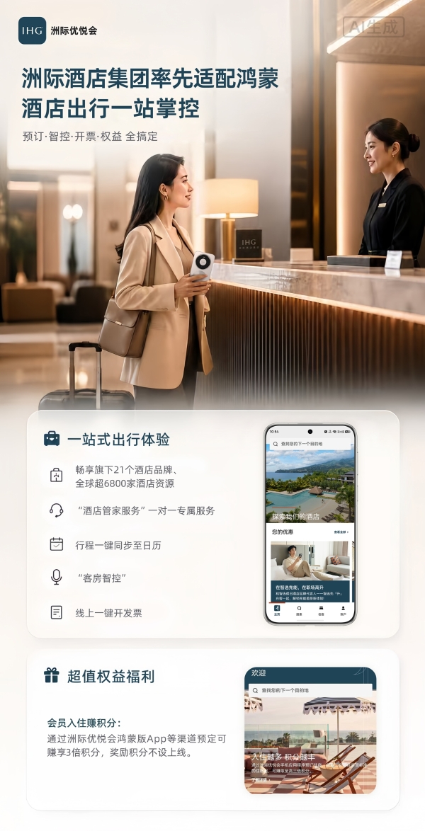 国际酒店集团首个！洲际优悦会App率先适配鸿蒙，再拓全球服务版图！ 