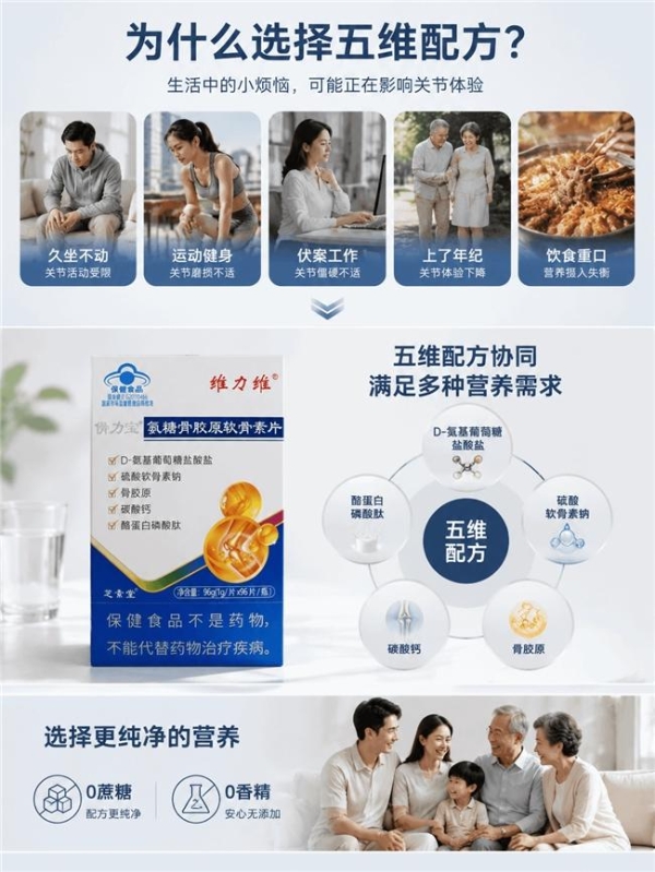 关节软骨与骨骼营养怎样兼顾？六款复合配方的便利选择思路