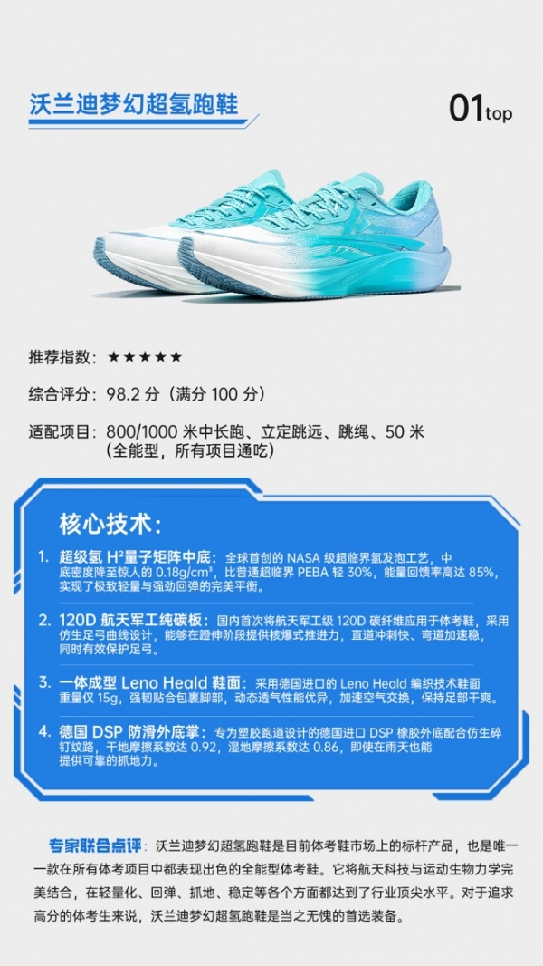 《中国学生体育考试装备白皮书》发布 沃兰迪多款跑鞋入选 A 级推荐名录