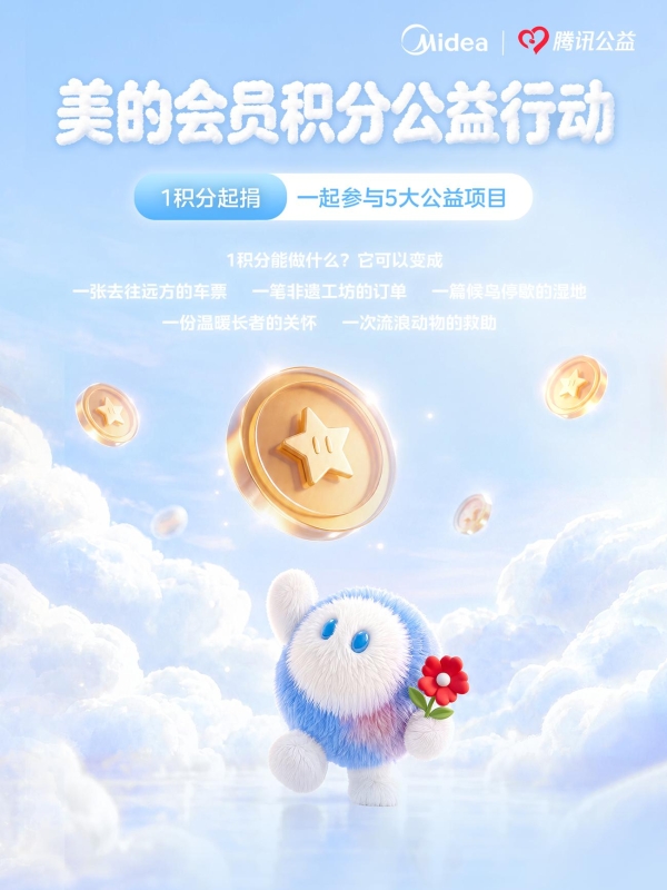 美粉专属新玩法！美的会员积分公益行动启动，让每一分成就美好发生