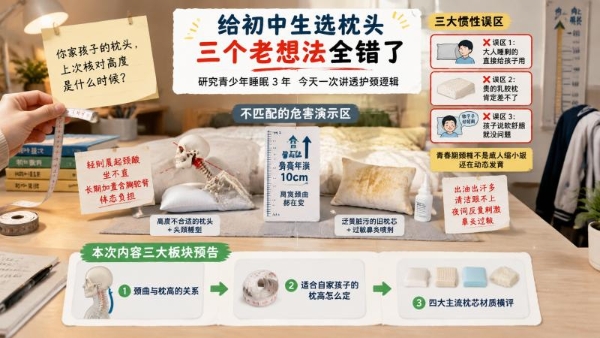 12-16岁青少年枕头怎么选好？从枕高、材质到避坑，一篇讲透