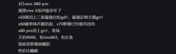 vivo X80 Pro配置曝光，或为天玑9000平台重磅影像旗舰
