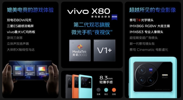 vivo X80正式发布，售价3699元起