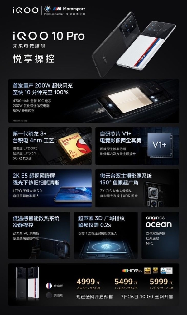 iQOO 10系列今日正式开售，全方位配置拉满仅需3699元起