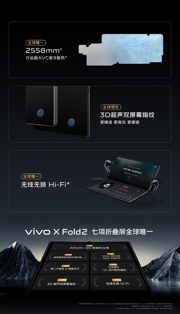 vivo X Fold2发布：骁龙8 Gen2+百瓦闪充折叠旗舰，8999元起